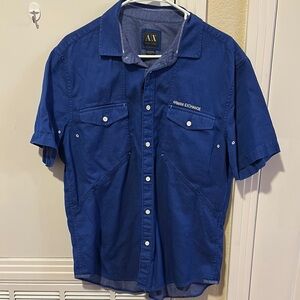 Armani Exchange Royal Blue Casual Shirt